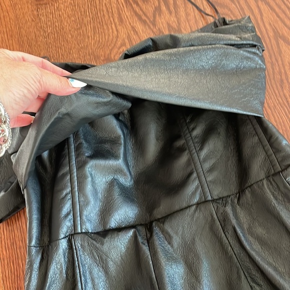 PINKO faux SOFTEST leather strapless mini dress homecoming cocktail black NWOT 6 - Picture 15 of 16